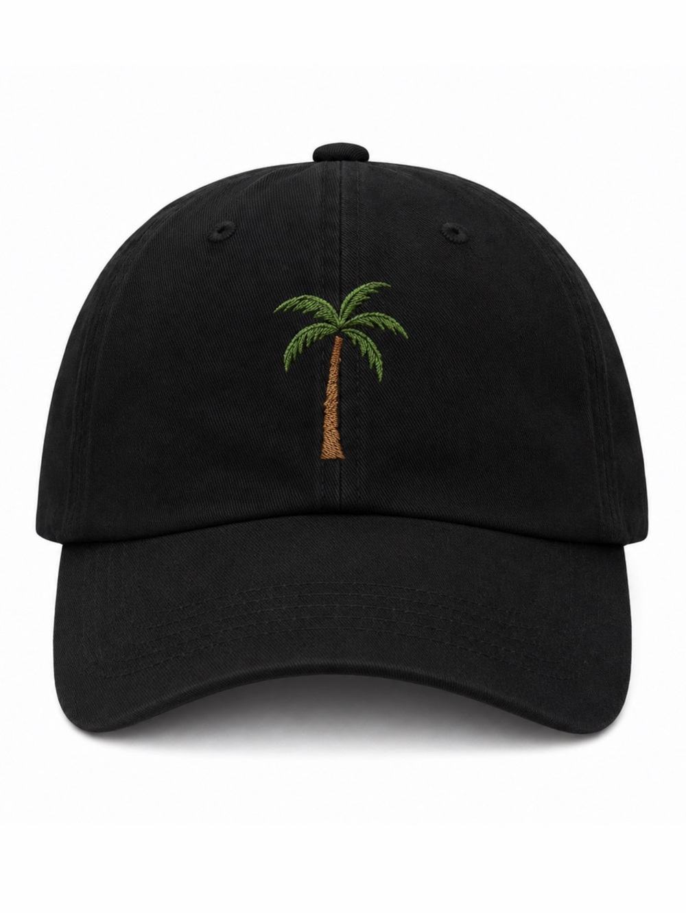 🌴 Black Palm Tree Baseball Hat Tropical Embroidered Beach Vacation Summer Vibes